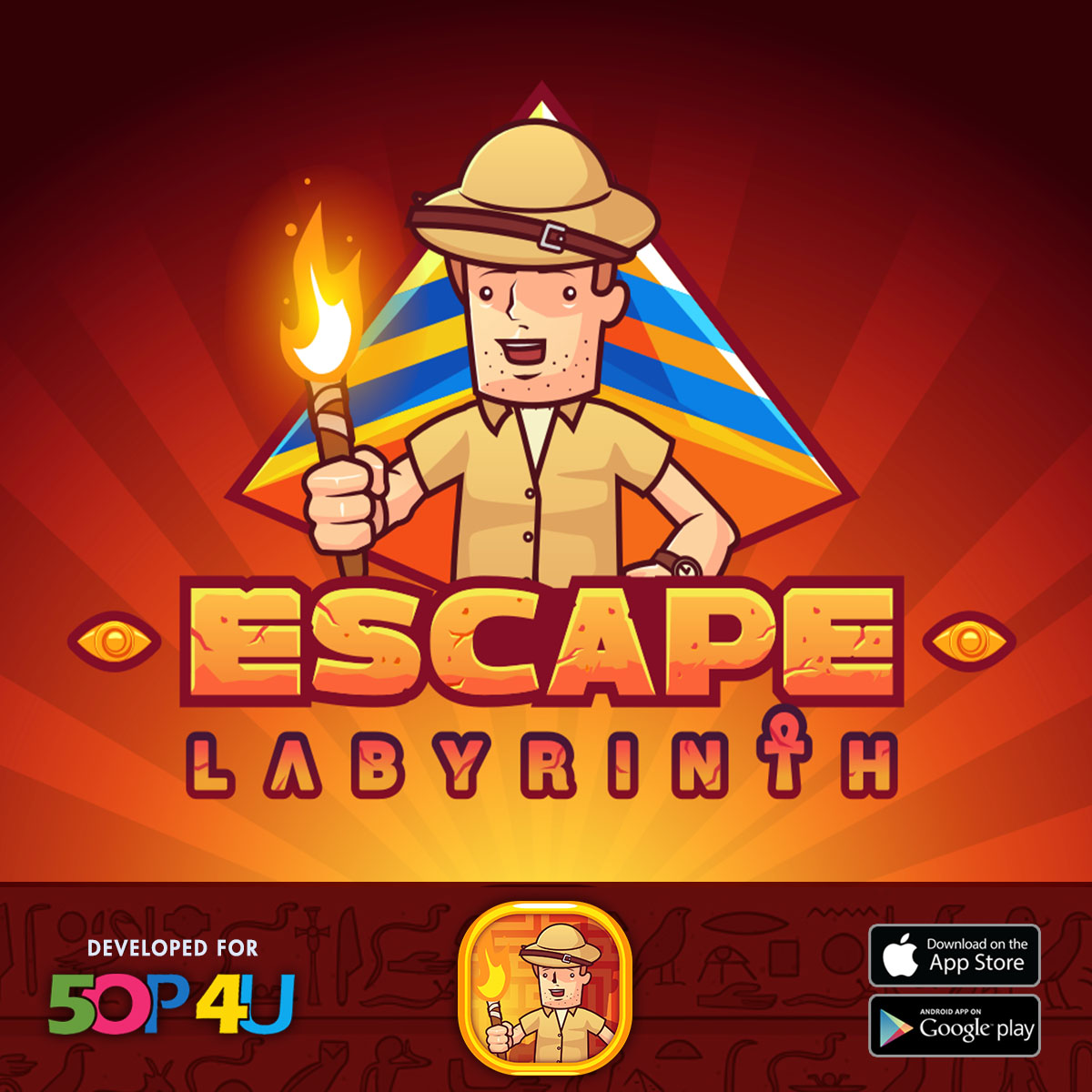 Escape Labyrinth Mobile Game — 30-level maze navigation game with enemies and traps