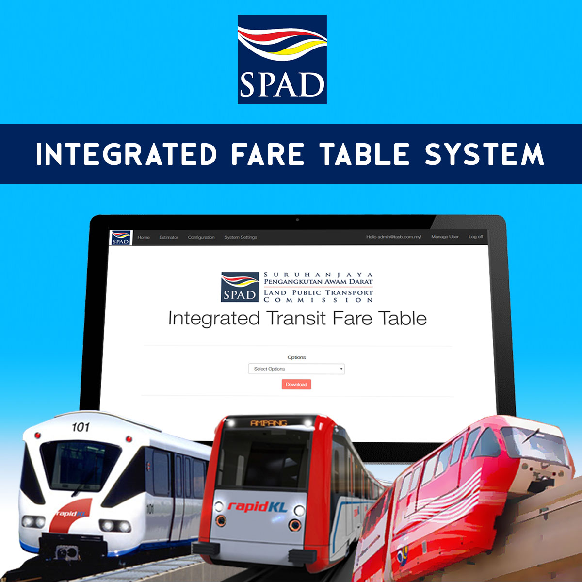 SPAD Integrated Fare System — unified railway fare calculation platform for Malaysian public transport