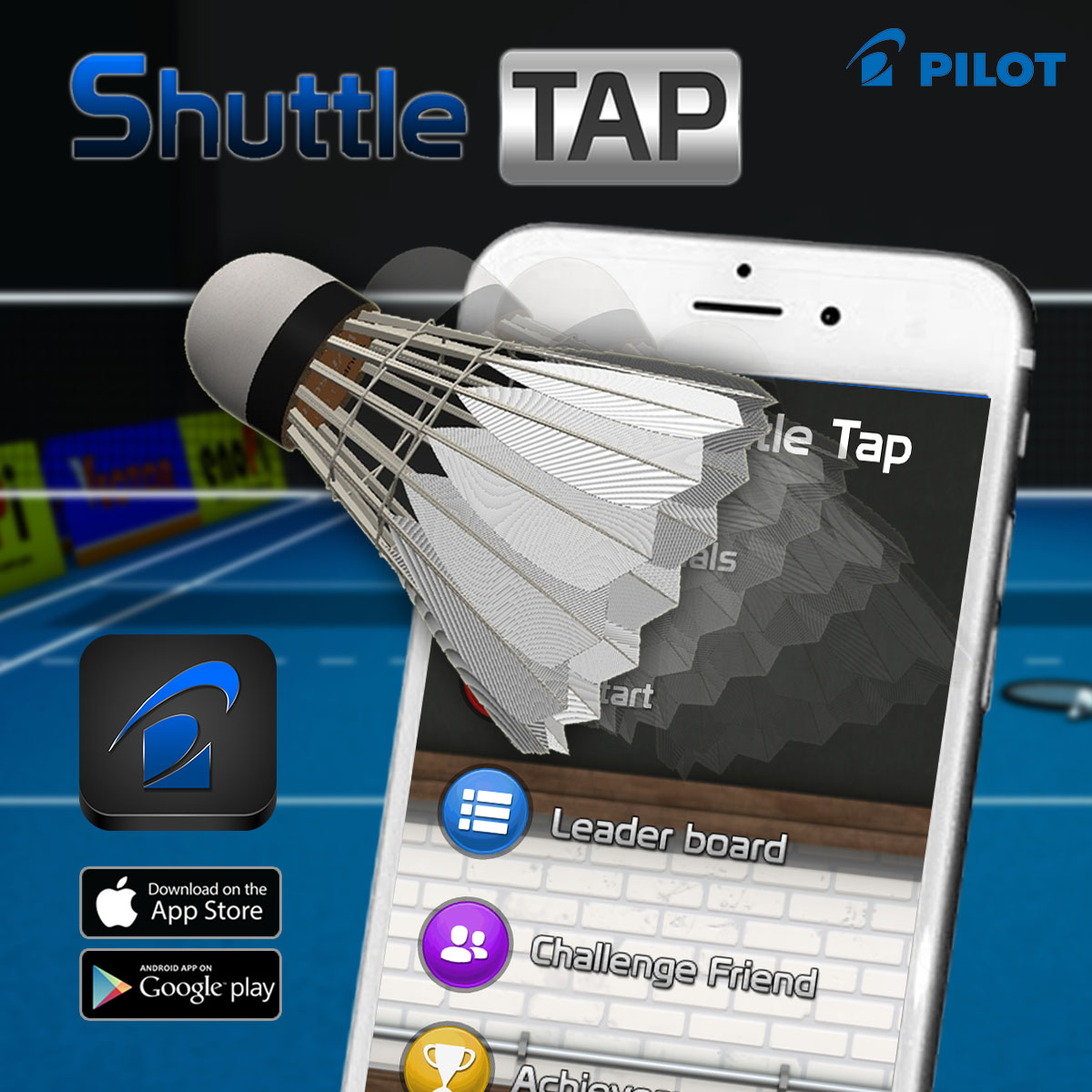 Pilot Pen Shuttle TAP AR Game — casual augmented reality shuttlecock game for iOS and Android