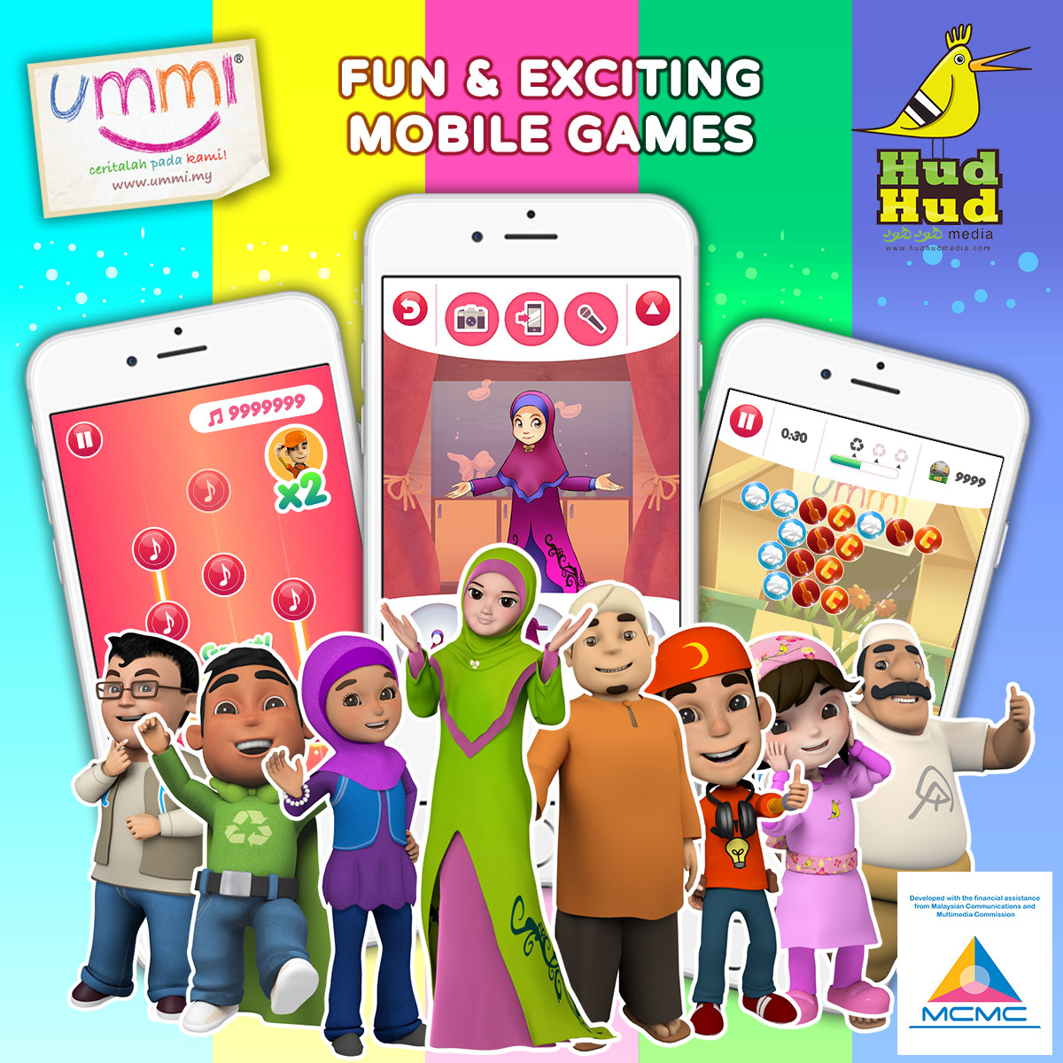 Ummi Mobile Games — three casual mobile games for Hud Hud Media's Ummi IP