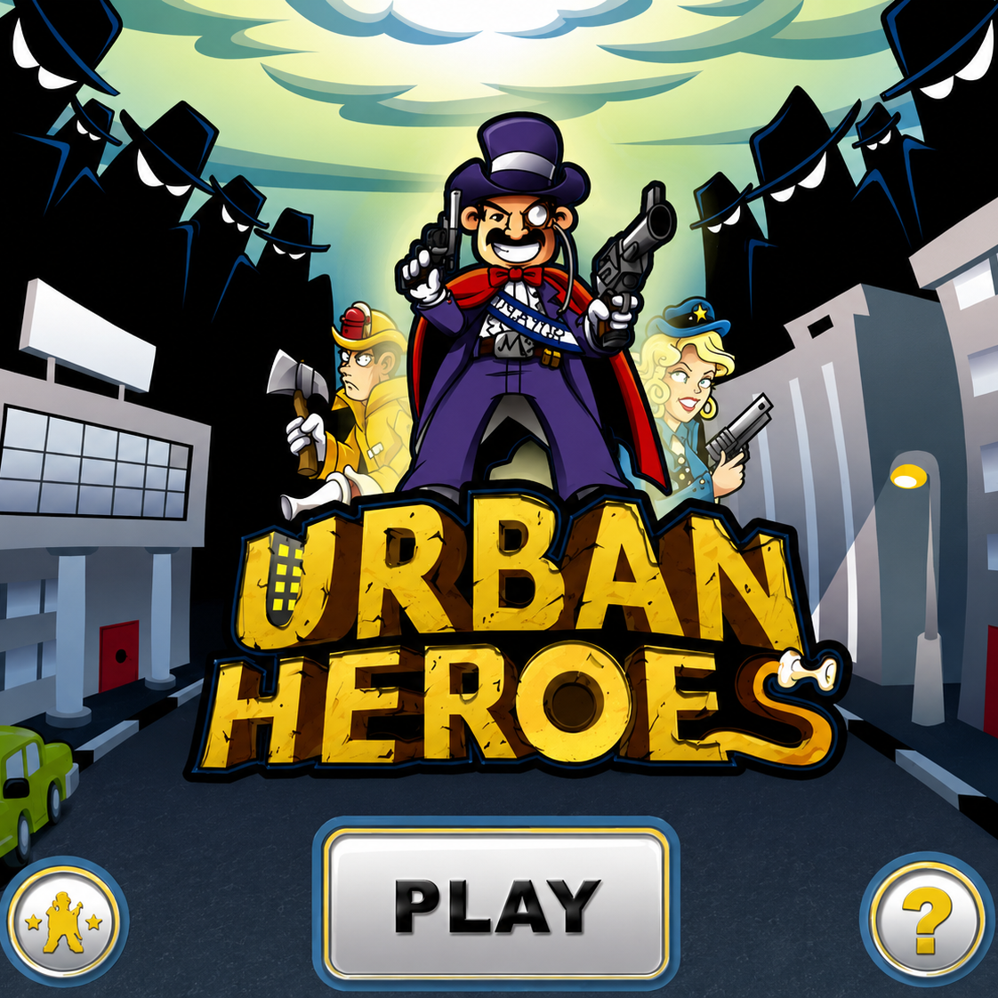Urban Heroes Mobile Game — 1960s casual arcade game where players defend their town from MAFIA gangs