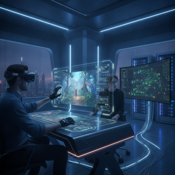 Real-time AI integration in game development showing adaptive gameplay and NPC systems