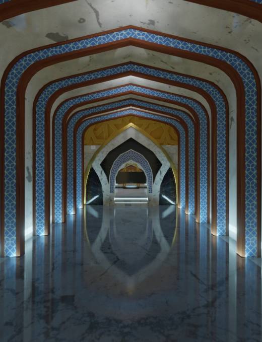 View inside of hallway before entering Kaaba.